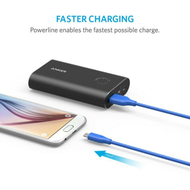 Dây Cáp Sạc Micro USB Anker PowerLine 0.9 m + 1.8m - A8133 - Hàng Chính Hãng