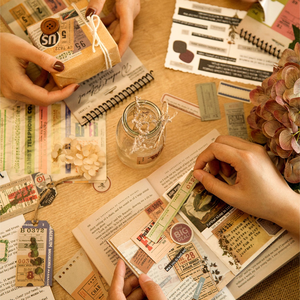 Bộ 6 Tờ Sticker Dùng Trang Trí Cho Album Ảnh DIY Tiện Dụng