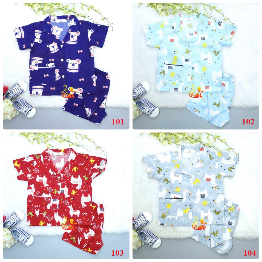 Đồ Bộ Mặc Nhà &quot;Quần Đùi&quot; Pijama Kate Thái - Size số 2 - Cho Bé 8 - 13kg. Từ 1 tuổi - 3 tuổi. (Phần 6).