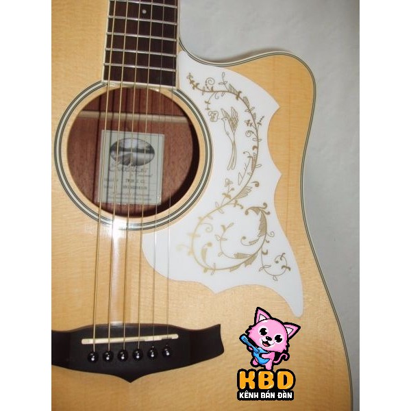 Miếng dán đỏ bảo vệ đàn guitar chống xước KBD họa tiết đẹp tặng kèm pick gảy