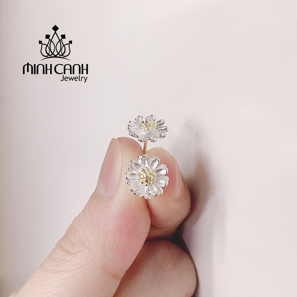 Bông Tai Hoa Cúc Họa Mi Bạc Ý S925 - Minh Canh Jewelry