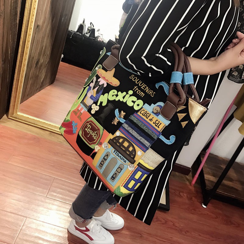 Túi xách độc lạ thêu thủ công nhiều màu sắc Mexico