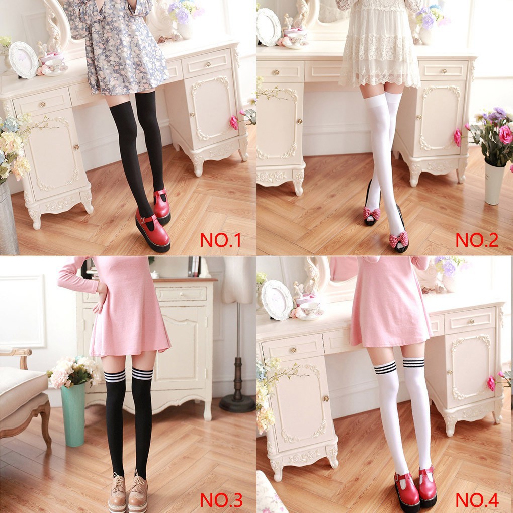 Tất cotton cao đến đầu gối cho nữ