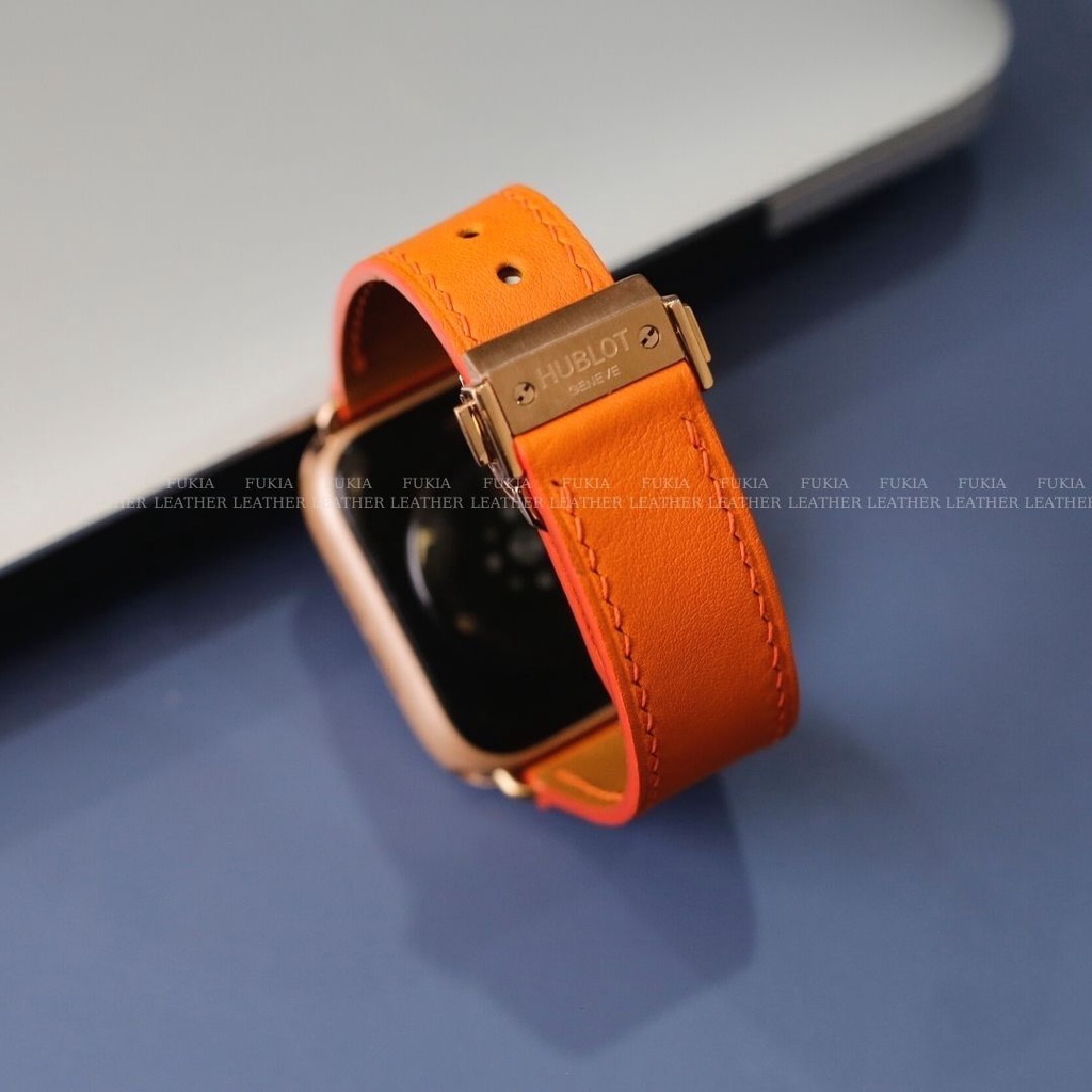 Dây da thủ công Swift Cam dành cho Apple Watch Series 1/2/3/4/5/6/7/SE, đồng hồ thông minh, đồng hồ cơ