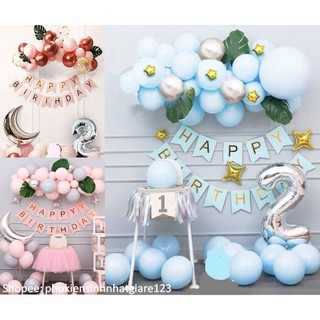 Set bong bóng trang trí sinh nhật combo set happy birthday (được thay số tuổi màu bóng) Phụ kiện trang trí sinh nhật