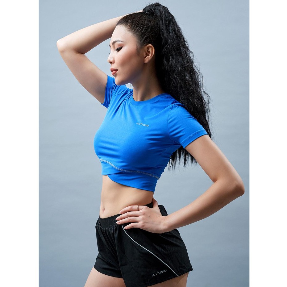 Áo Croptop Tập Gym Yoga Nữ ICADO AT2