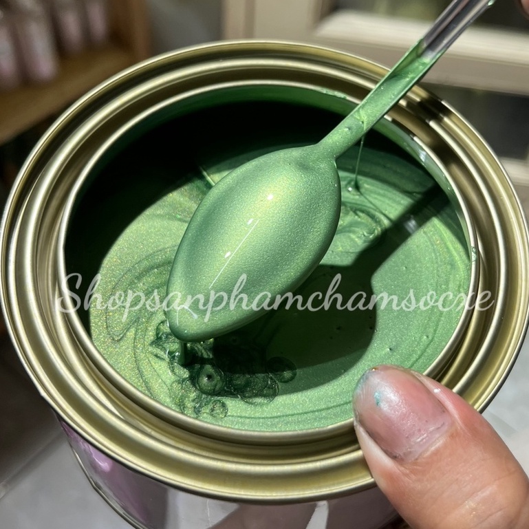 Nhũ xanh lá mạ ánh vàng - Sơn 1k xe máy ô tô đóng lon 0.5kg và 1kg