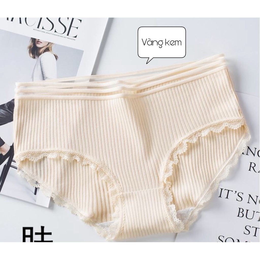 Quần Lót Cotton Cạp Lưới Cao Cấp, quần lót cotton tăm tre viền lưới nâng mông mẫu mới sexy M03 | BigBuy360 - bigbuy360.vn
