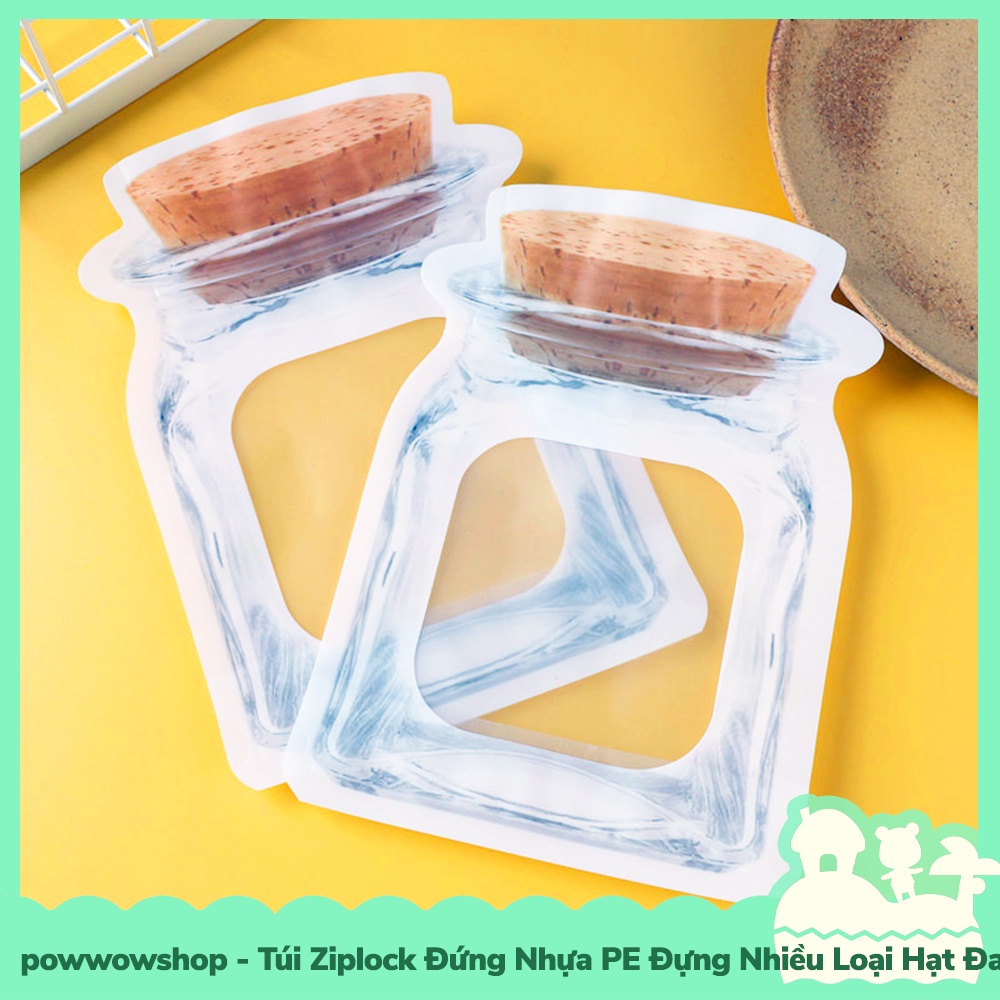 [Sẵn VN - Hỏa Tốc] Bao Bì Túi Zip Ziplock Đứng Nhựa PE Sử Dụng Đựng Hạt Khô Đa Dụng Kiểu Dáng Hình Lọ