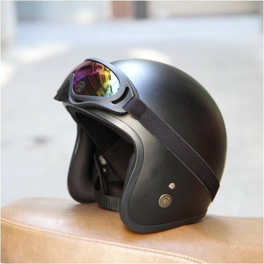 [ XẢ KHO 3 NGÀY ] Combo Mũ bảo hiểm 3/4 + Kính chống tia UV400 - Nhựa ABS Độ Bền Cao, Kính Chống Tia UV Tốt - BH 6 Tháng