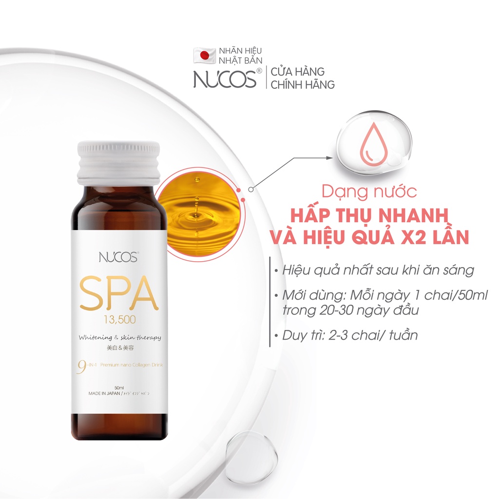 [Mã COSNU8 giảm 8% đơn 250K] Collagen chống lão hóa săn chắc da Nucos Spa 13500 50ml x 10 chai