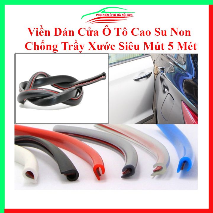 Viền dán cửa ô tô chống va đập bảo vệ xe bằng cao su non dài 5 mét