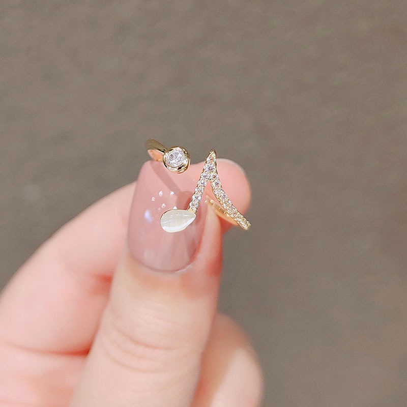 Nhẫn Hở Đính Đá Mắt Mèo Giả Thiết Kế Sang Trọng Với Thiết Kế Nhật Bản Cao Cấp