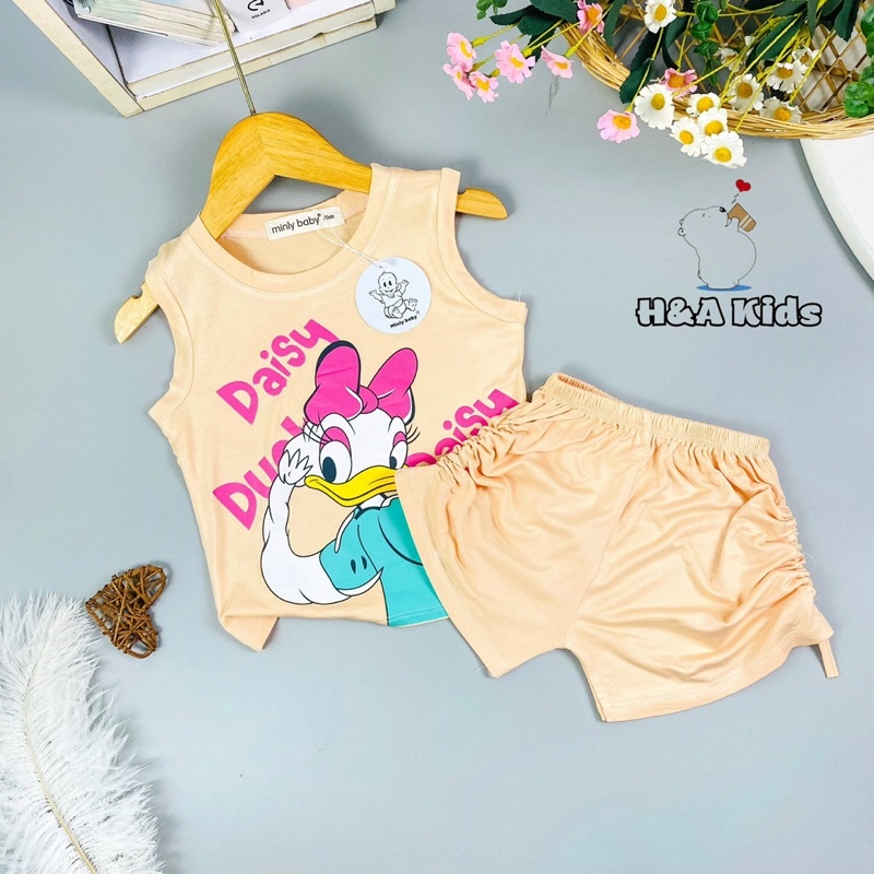 Bộ Ba lỗ rút dây cho bé gái đang yêu sz 7-18 kg