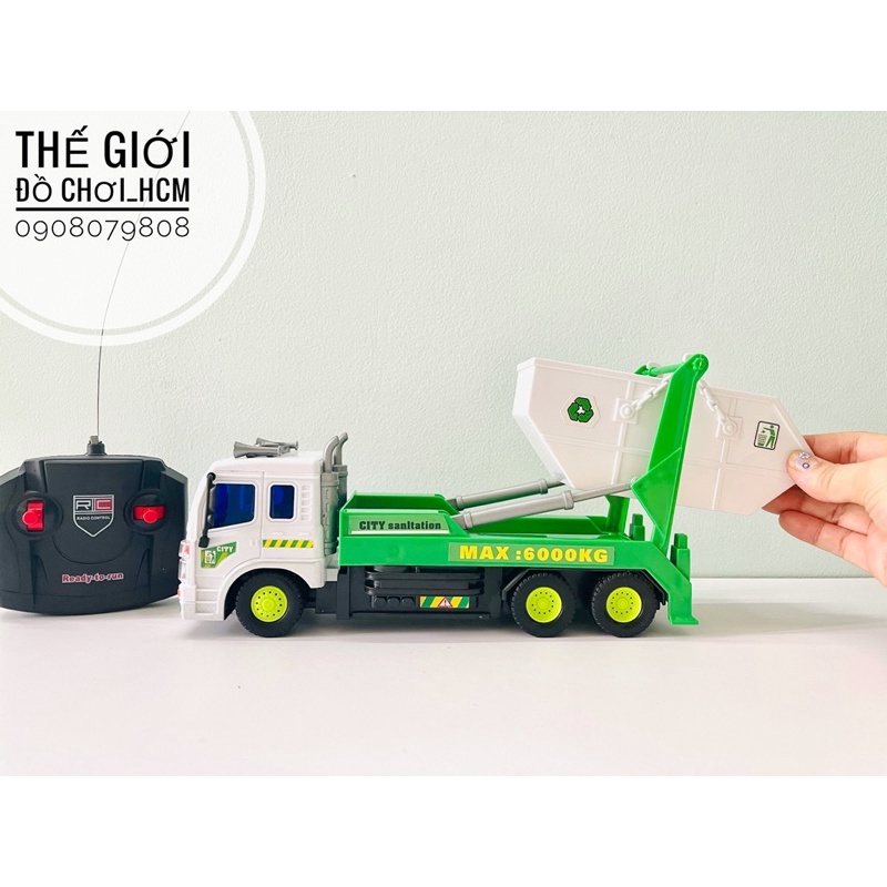 Đồ chơi xe ben đổ cát có điều khiển dành cho bé thích khám phá mô hình xe công trình