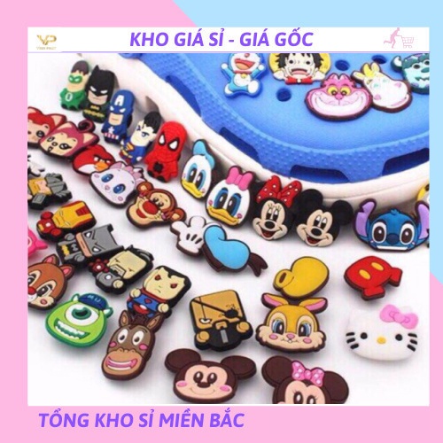 ❌GIÁ SỈ❌Combo 10Jibbit, Sticker 2D siêu dễ thương gắn vô dép cá sấu, shop bóc ngẫu nhiên 88234