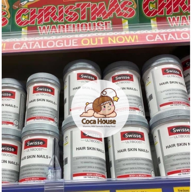 [100 viên] Viên uống bổ sung Collagen đẹp da, tóc, móng SWISSE HAIR SKIN NAILS ✅Hàng chính hãng, đủ bill✅ | Thế Giới Skin Care