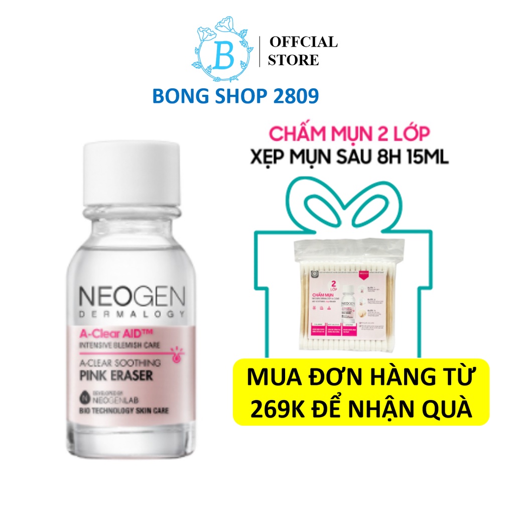 Chấm Mụn Neogen 2 Lớp Xẹp Mụn Sau 4H Dermalogy A-Clear Aid Soothing Pink Eraser 15ml