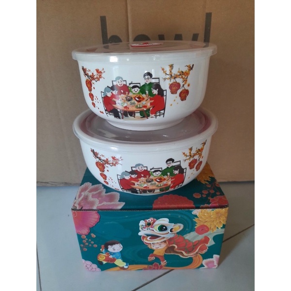Bộ 2 thố sứ nắp hút chân không