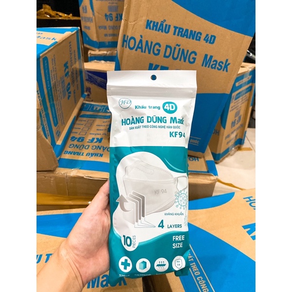 THÙNG 300 CHIẾC KHẨU TRANG 4D KF 94 MASK  HOÀNG DŨNG HÀNG NỘI ĐỊA