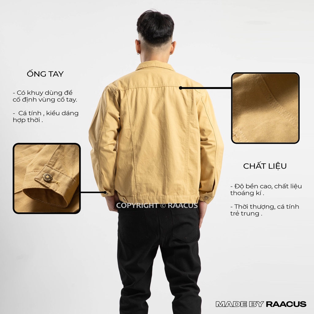 Áo khoác kaki nam nữ RaacusStore, áo khoác bò nam nữ form rộng ulzzang-D1AK268