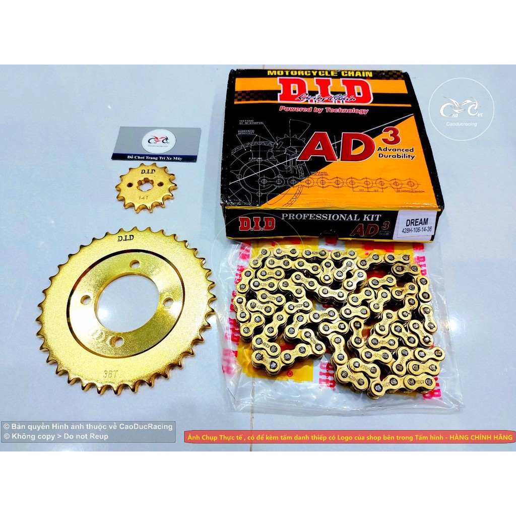 NSD wave nhỏ dream wave rs sirius Fu125 future jupiter exciter winner DID vàng cả bộ nhông sên đĩa