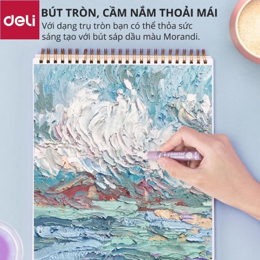 Bút sáp dầu màu Morandi Deli - 24 màu - phiên bản cao cấp - màu sắc trang nhã - 72132 [Deli]