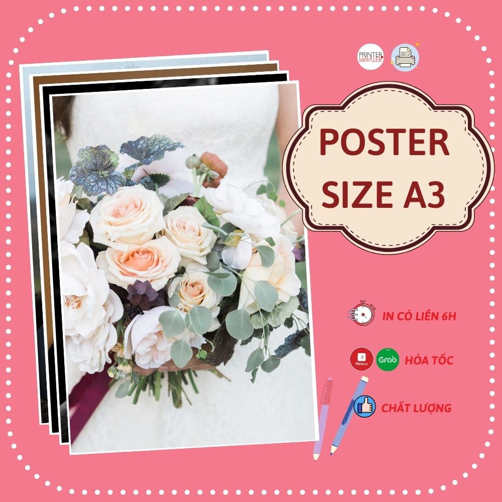 [IN YÊU CẦU] Set 5 poster A3 - Decal A3 - Giấy ảnh A3 in được nhiều hình.