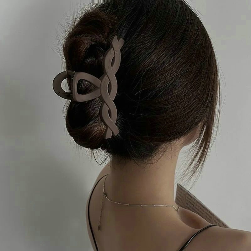 Kẹp Tóc Màu Cà Phê/Trắng Đơn Giản Thời Trang Hàn Quốc Dành Cho Nữ