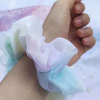 Dây buộc tóc Scrunchies cầu vồng