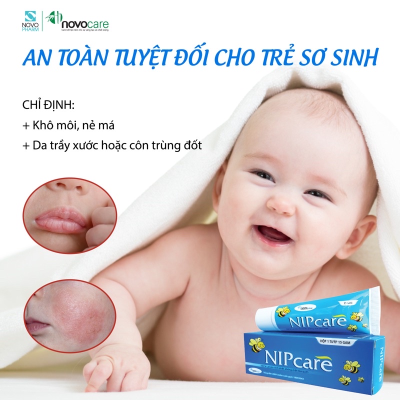 ✅[Chính Hãng] NIPcare - Kem Bôi Nứt Đầu Ti Cho Mẹ, Mẩn Đỏ &amp; Hăm Tã Cho Trẻ (Tuýp 15g)