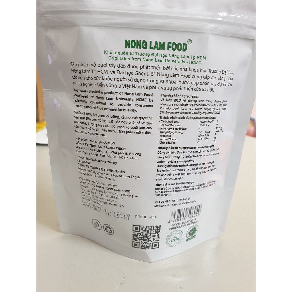 {TÂM AN} Vỏ bưởi sấy dẻo gói 85g - 25g - Nông Lâm Food | BigBuy360 - bigbuy360.vn