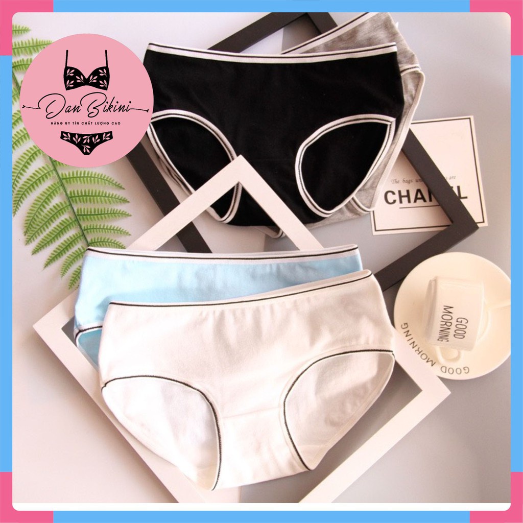 Quần Lót Nữ Cotton - Quần Lót Nữ viền kẻ màu tươi sáng ôm dáng kháng khuẩn thoáng mát DAN STORE MẪU 2800