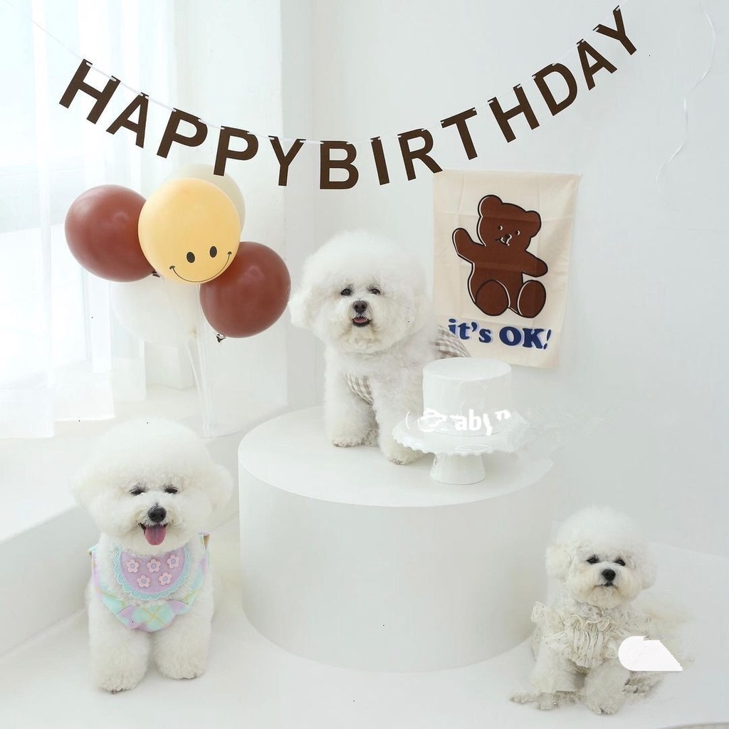 Dây Chữ Happy Birthday Màu Nâu Bằng Xốp Trang Trí Sinh Nhật Phong Cách Hàn Quốc - S3K170