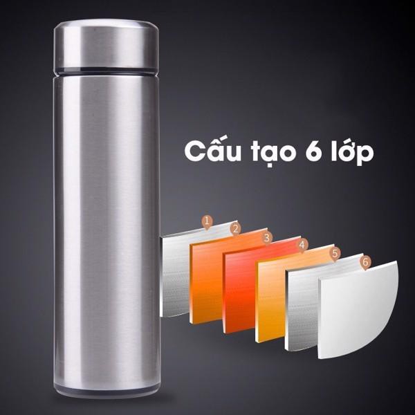 Bình Giữ Nhiệt Có Nắp Thông Minh Cảm Ứng Nhiệt Độ Inox Cao Cấp 500ml ( Giao Gẫu Nhiên )