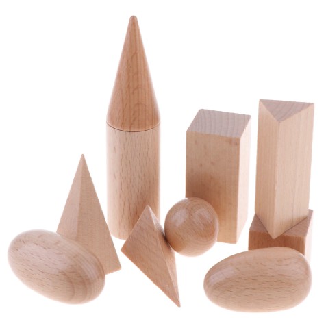 Giáo cụ Montessori - túi bí mật 10 khối hình học (loại mini)