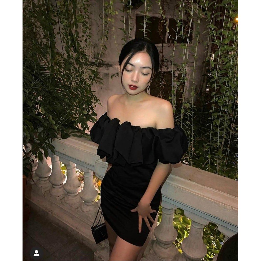 ĐẦM BODY trễ vai 💖40-55kg💖 sẵn mút ngực bigsize đẹp xinh dự tiệc đầm trắng giá rẻ size lớn