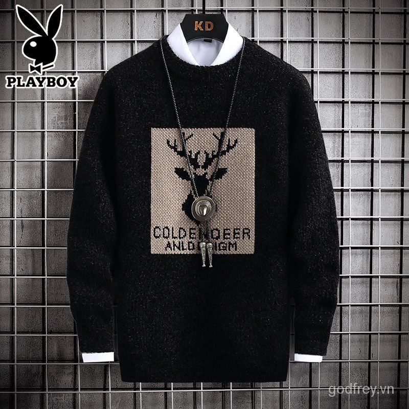 Áo len chui đầu cổ tròn Playboy thời trang mùa thu trẻ trung cho nam 2022