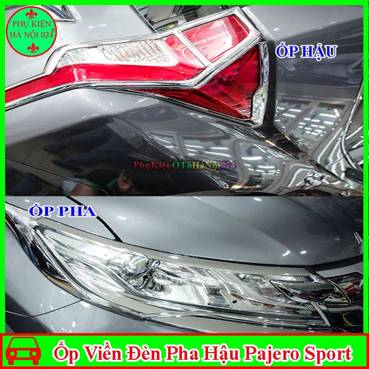 Ốp Viền Đèn Pha Hậu Mạ Crom Cho Xe Pajero Sport 2019-2020