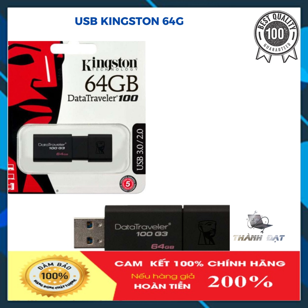 USB ,USB Kingston 3.0 DT100G - 64G - Chính hãng FPT