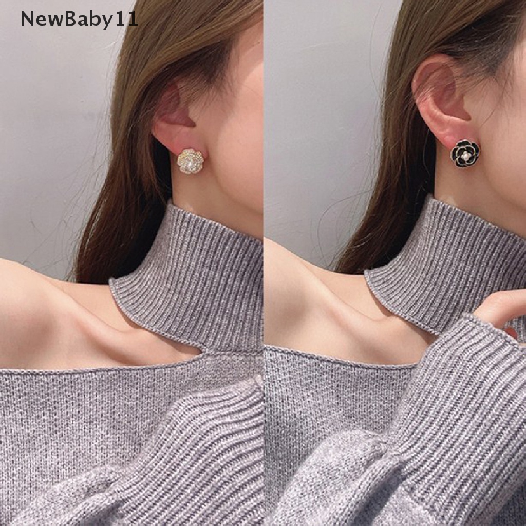 Khuyên Tai Đính Ngọc Trai Trắng Phong Cách Cc Dành Cho Nữ