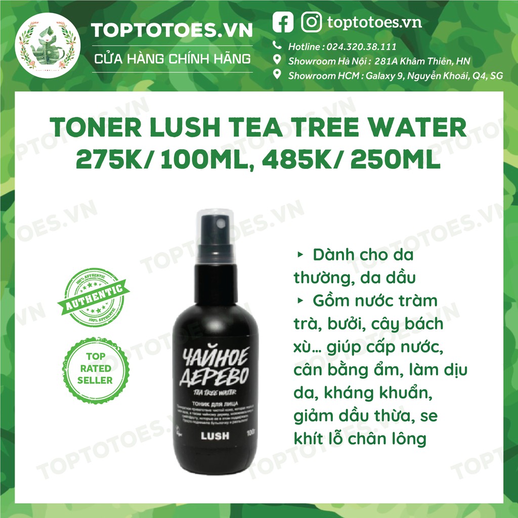 Toner Lush Tea Tree Water cấp nước, kiềm dầu, ngừa và giảm mụn