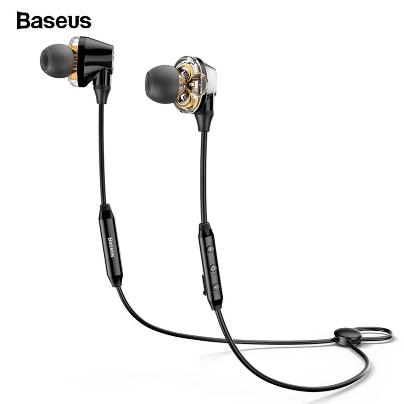 Baseus S10 Bluetooth Earphone Wireless Headphone For Phone IPX5 Dual Driver Headset With Mic Sport Earbuds Casque