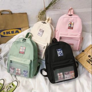 Balo Sticker trơn chống thấm nước (kèm 4 sticker dán thay đổi)