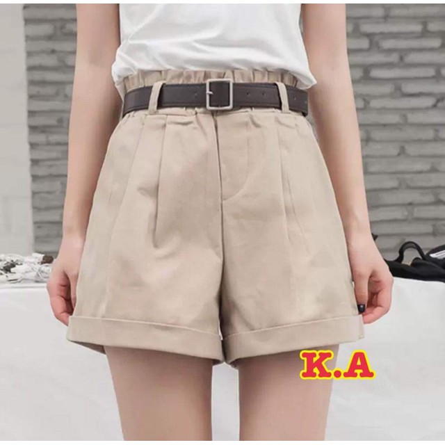 Quần short đùi nữ chất kaki mềm mịn gập gấu cá tính | BigBuy360 - bigbuy360.vn