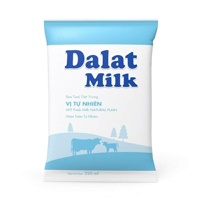 Sữa Tươi Tiệt Trùng Dalat Milk Túi 220ml(date mới)