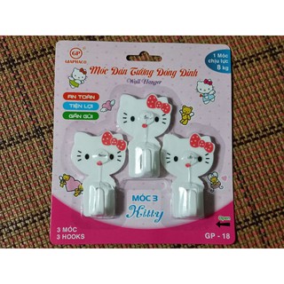 Bộ 3 móc dán tường có sẵn đinh đóng. Chắc chắn và dễ thương. 1 móc chịu lực gần 8kg.