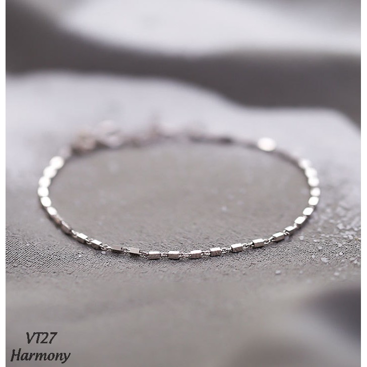 Lắc tay, vòng tay nữ bạc mạ vàng đốt trúc đơn giản, basic, cá tính, xinh xắn VT27| TRANG SỨC BẠC HARMONY