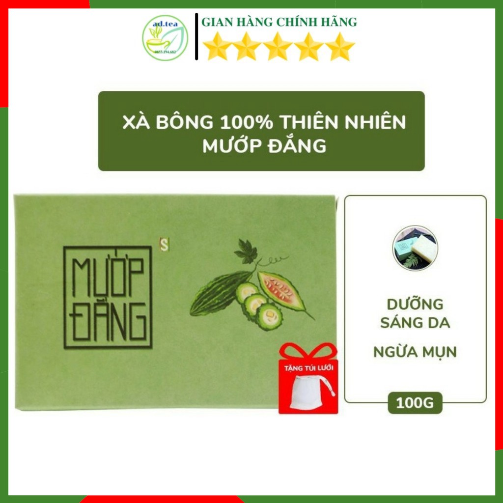 [CHÍNH HÃNG] Xà Phòng, Xà Bông Mướp Đắng, Xà Bông Sinh Dược, Mát Da, Ngừa Mụn Lưng 100gr