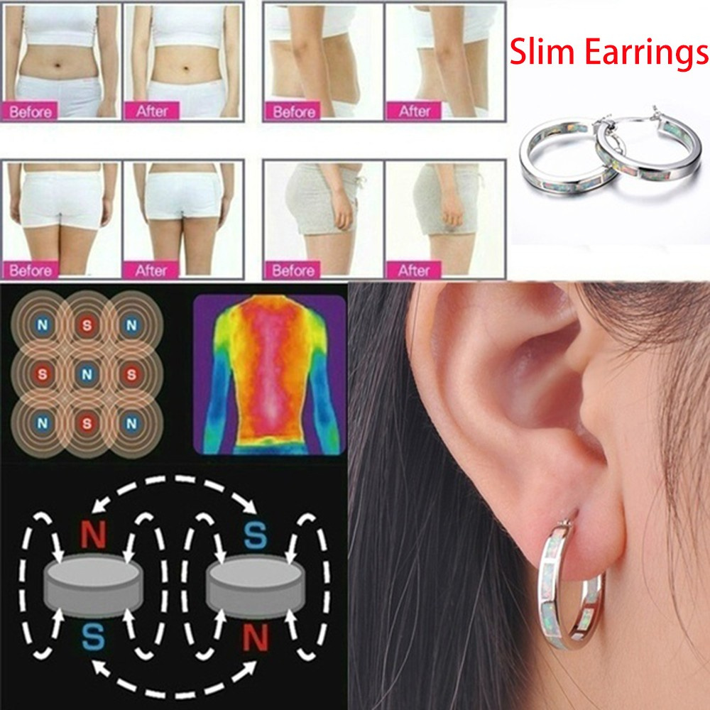 『BSUNS』 Hot Slimming Earring Women|Earrings Weight Loss Hoop New Gift Fashion Jewellery Multicolor Alloy Chakra Stud Earrings Healthy Stimulation Acupoint/Multicolor